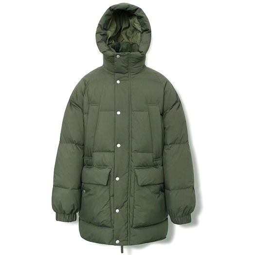 Khaki Green Warm Air Duck Down Half Padding Jackets 